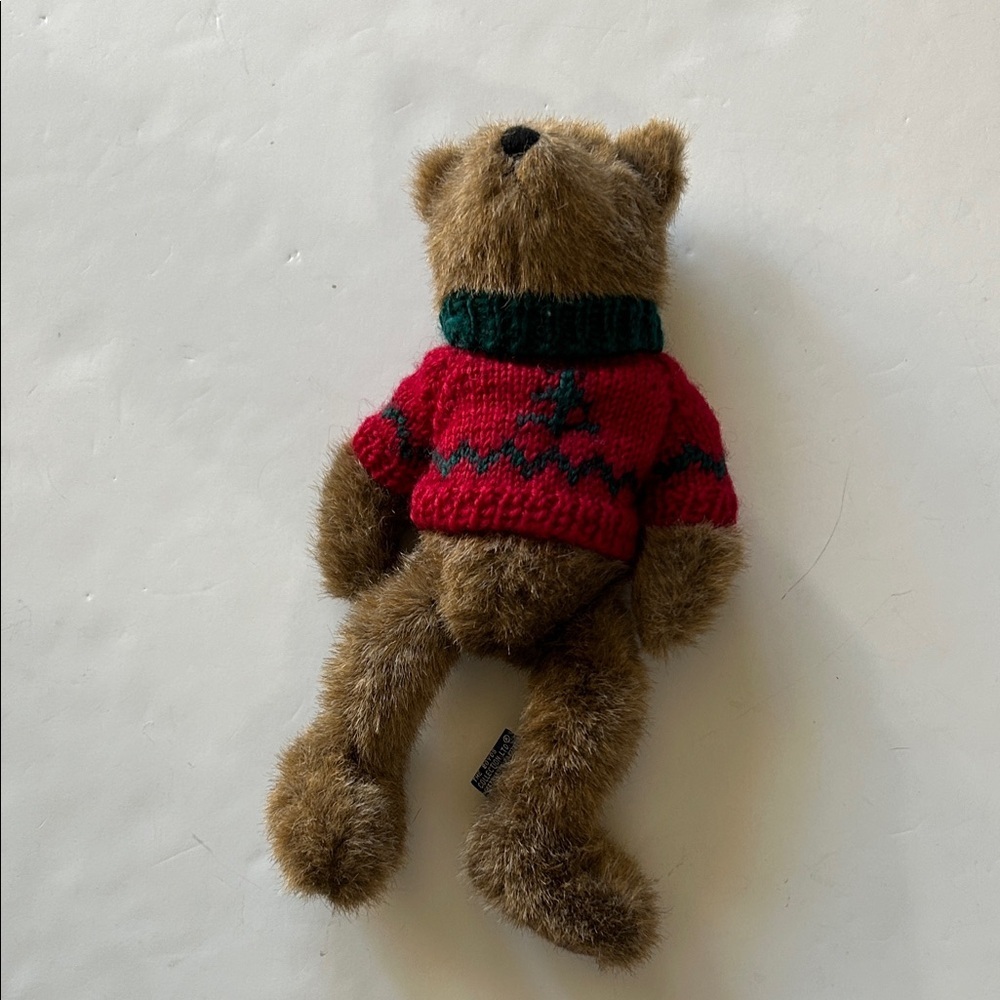 Boyds Bears Brown Stuffed Animal with Red Sweater - Picture 2 of 6